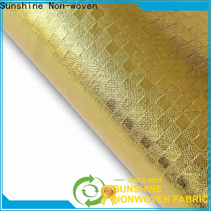 Sunshine disposable laminated fabric for chairs with good price for bedsheet