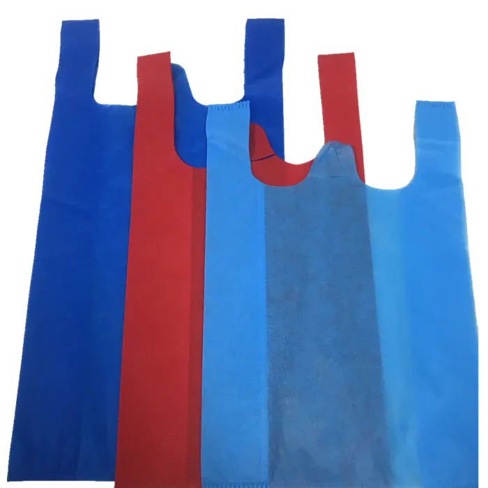 Hot Sale Supermarket Polypropylene Non wovens T shirt Shopping Bags Nonwoven Vest Bag