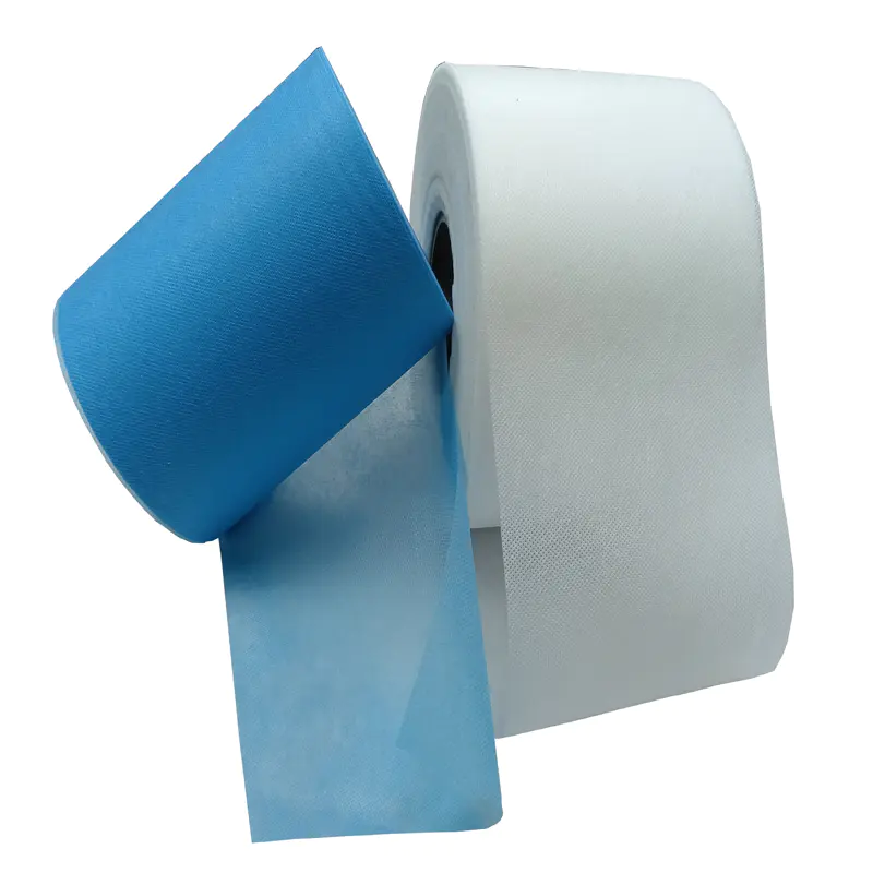 Quick Supply 100% PP raw material 25gsm Spunbond nonwoven medical S/SS fabric in blue/white