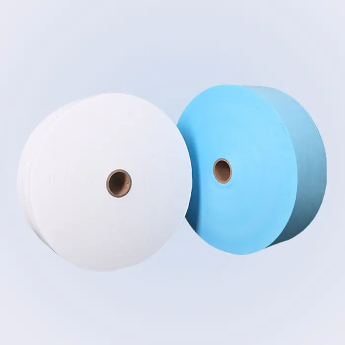 High quality 100% nonwoven fabric mask material in 25 gsm white/blue