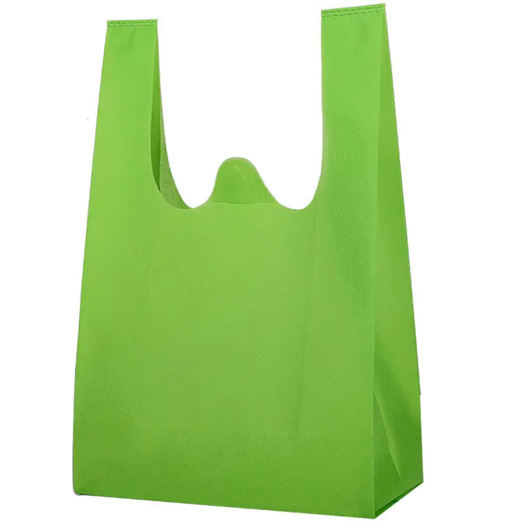 Cheap and High Quality Colorful Nonwoven Fabric W-cut Bag T-shirt Bag