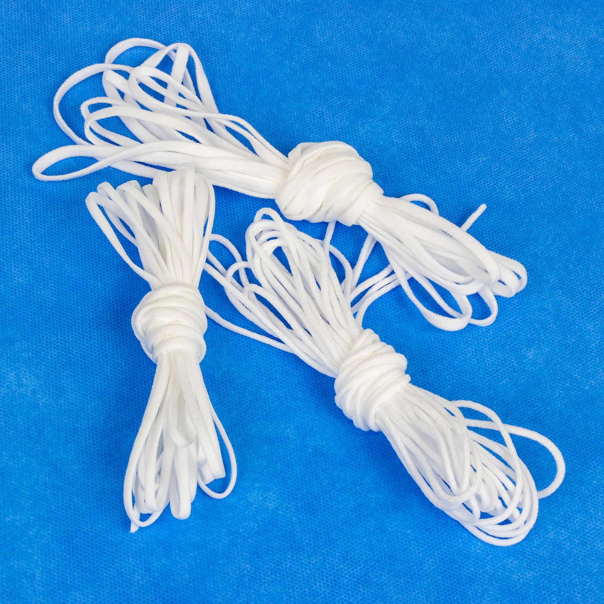 Manufacturer Fast Delivery Round/Flat Type Elastic Earloop 3mm/4mm/5mm Earloops