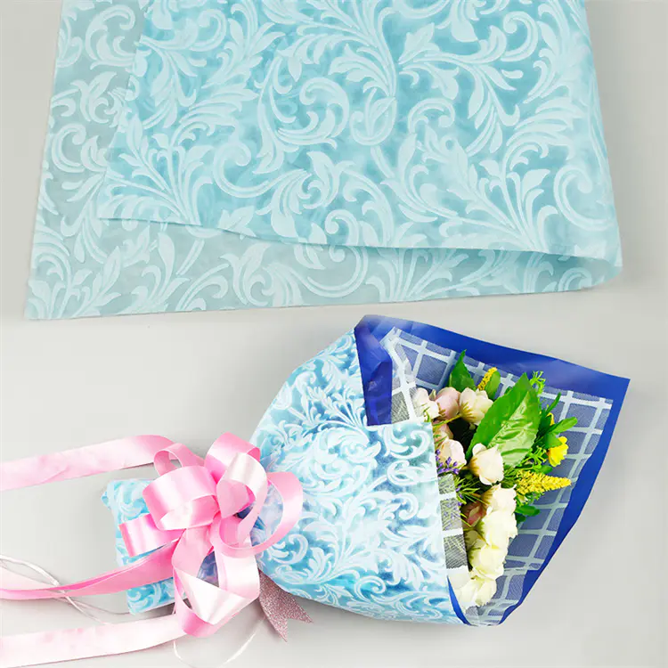 Flower Wrapping Used New Embossed Nonwoven Rose Pattern Non woven PP Fabric