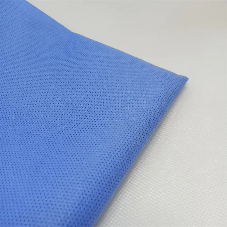 Good quality 100% Polypropylene spun bond nonwoven SMS/SMMS nonwoven fabric in blue