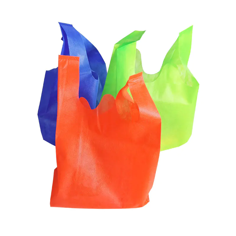 New Design Printed T-Shirt Bag 100% Polypropylene Spunbond Nonwoven Fabric Shopping Bag
