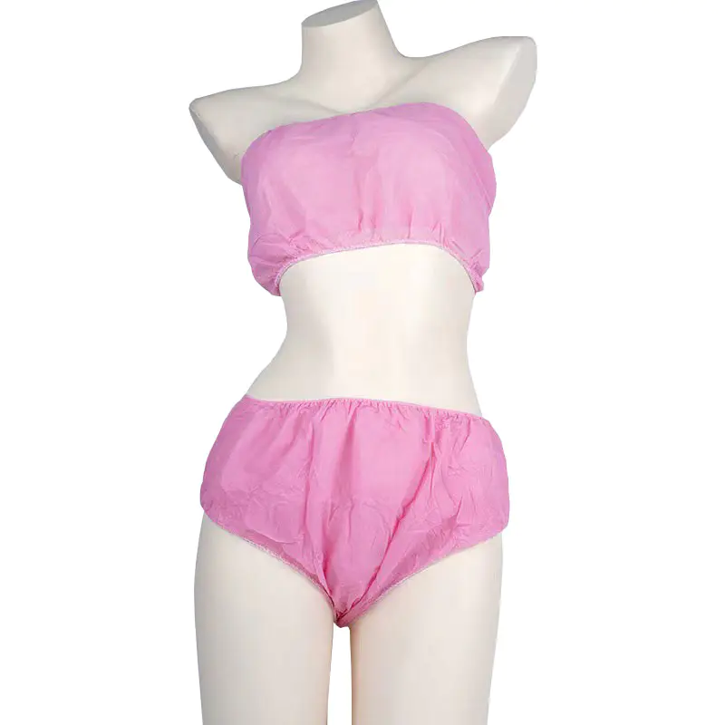 Disposable Non woven Underwear Black Pink Woman Briefs for SPA Massage Sauna