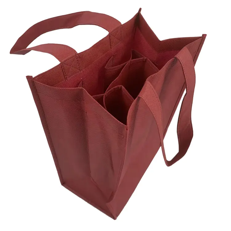 Eco friendly Low price 100% PP nonwoven wine bag 4 bottles wine carrier bag tote bags with custom printed logo for wine